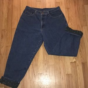 L.L. Bean Winter Scene Fleece Lined Relaxed Jeans